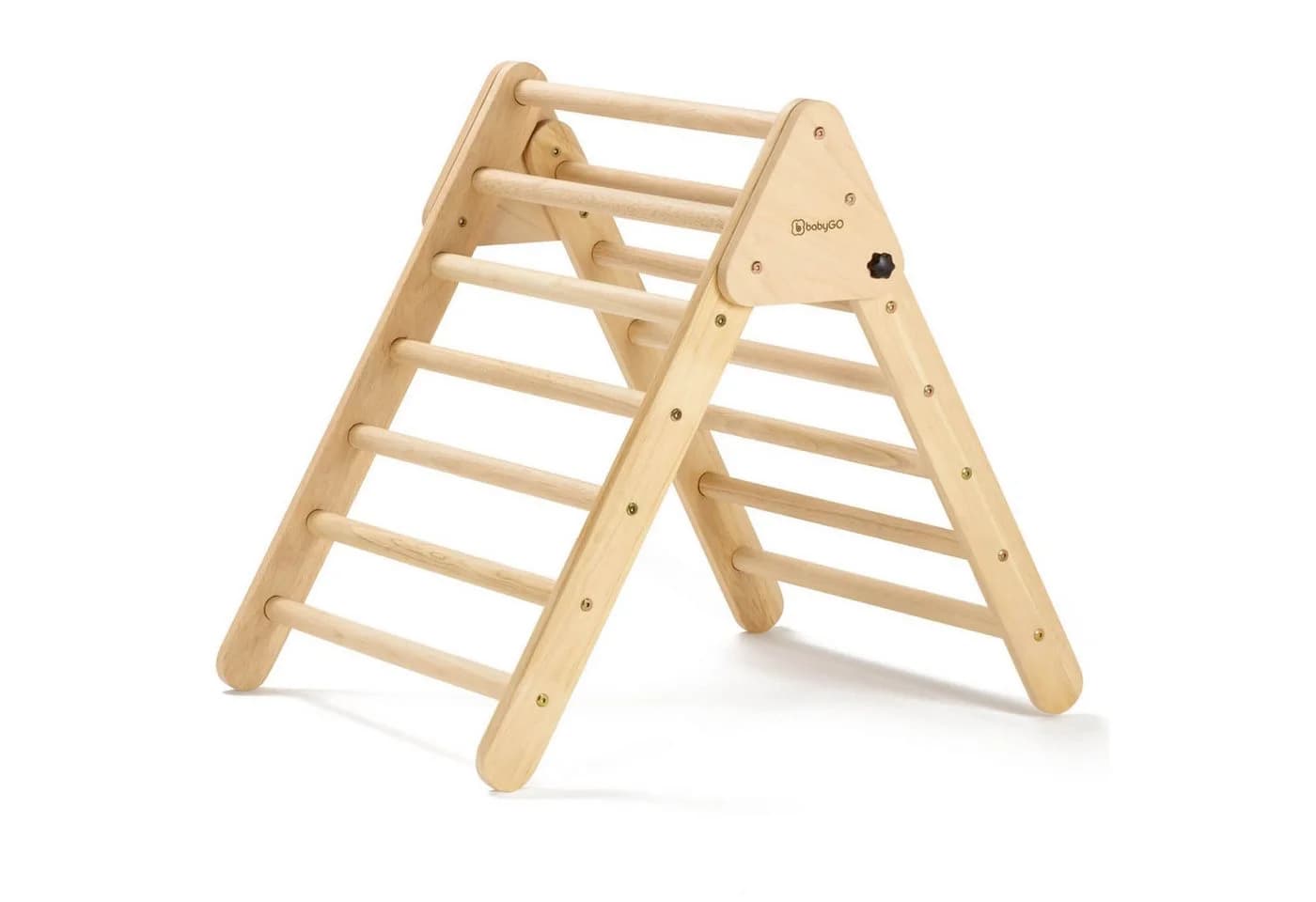 BabyGo Montessori Kletterdreieck Woodland Holz Beige - Bild 2