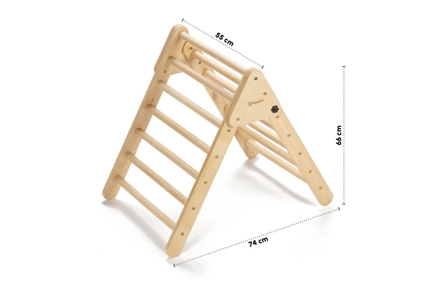 BabyGo Montessori Kletterdreieck Woodland Holz Beige - Bild 3