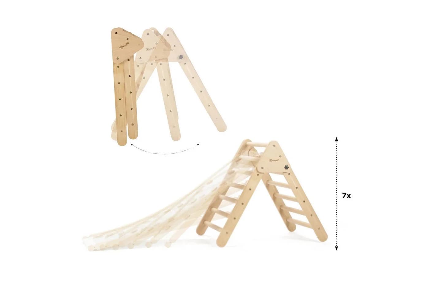 BabyGo Montessori Kletterdreieck Woodland Holz Beige - Bild 4