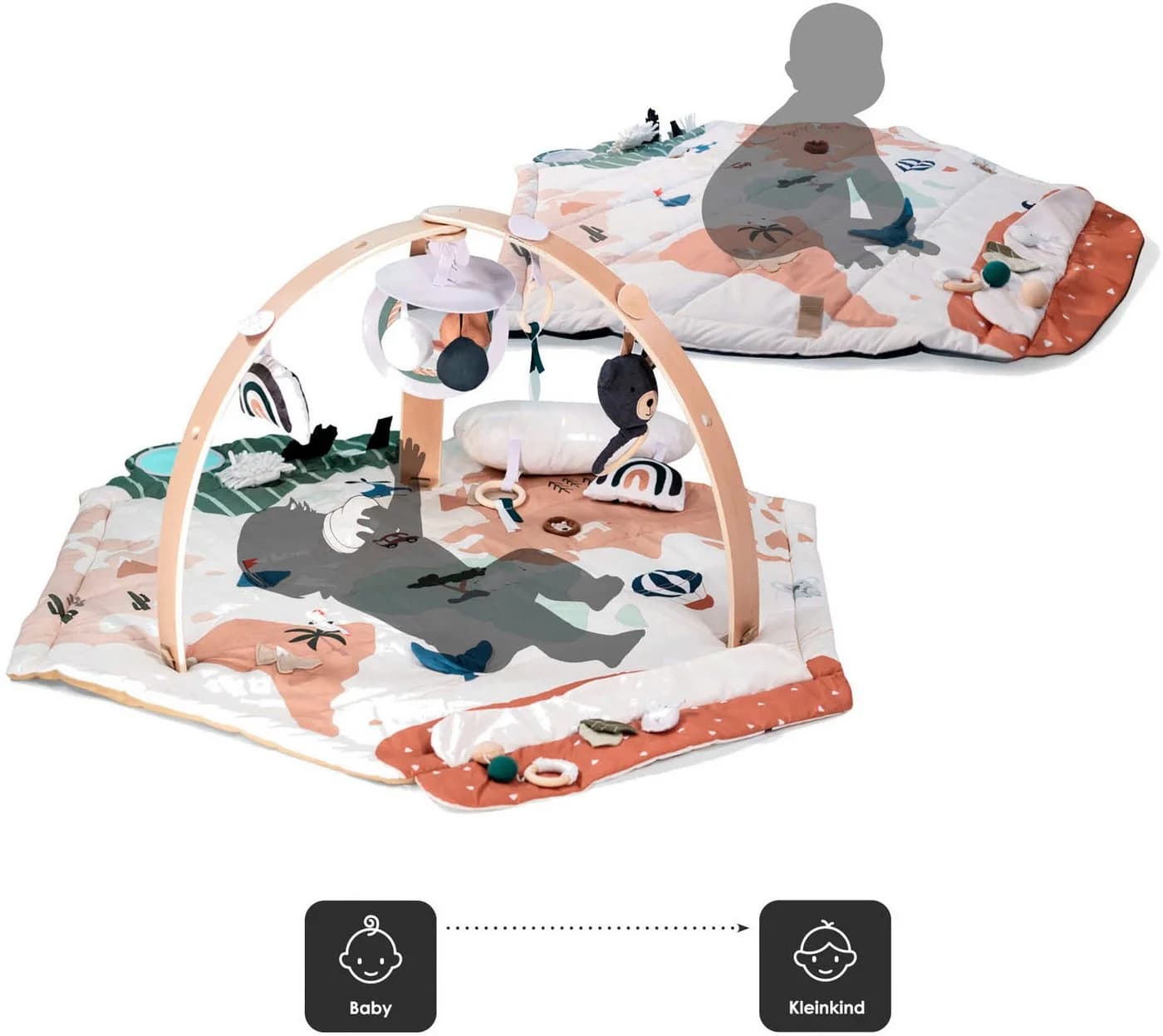 BabyGo Spielbogen Bianca World Holz Polyester 3D-Activity-Spielmatte - Bild 3