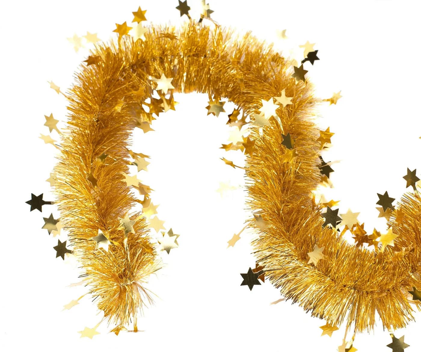 Creativery Lametta Girlande Gold mit Sternen 3m