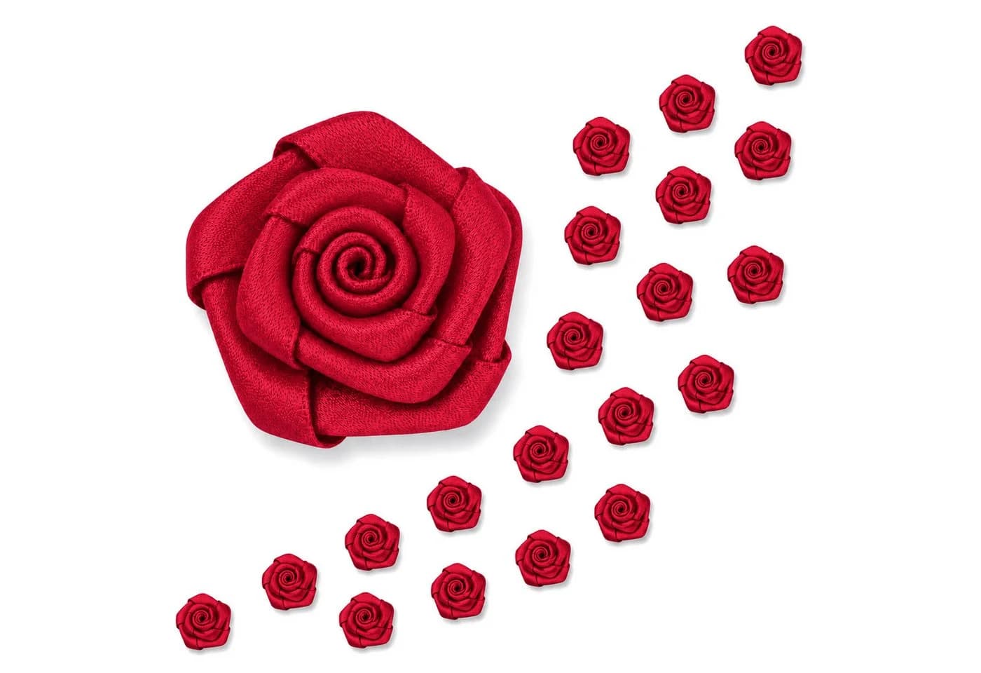 Creativery Satinrosen 15mm Rot - 20 Stück Bastelzubehör - Bild 2