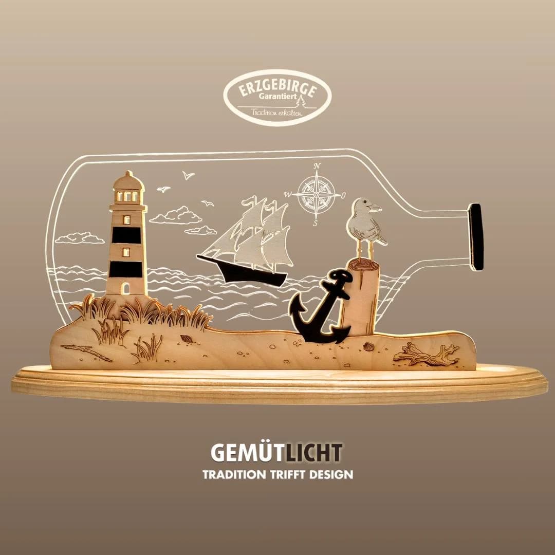 LED Dekolicht WEIGLA "Flaschenpost "Maritim" aus Holz & Acrylglas - Bild 5