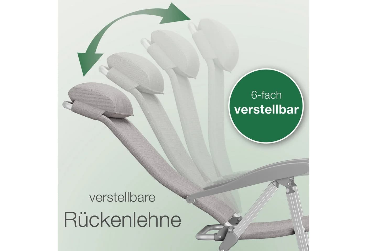 ELONEO Gartenstuhl mit Liegefunktion Beige 6-fach verstellbar klappbar - Bild 5