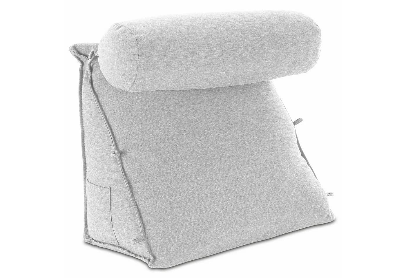ELONEO Rückenkissen mit Nackenrolle Grau für Bett & Sofa - Bild 2