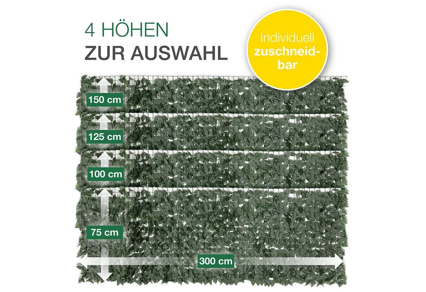 ELONEO Balkon Sichtschutz Grün Blätteroptik Wetterfest - Bild 5