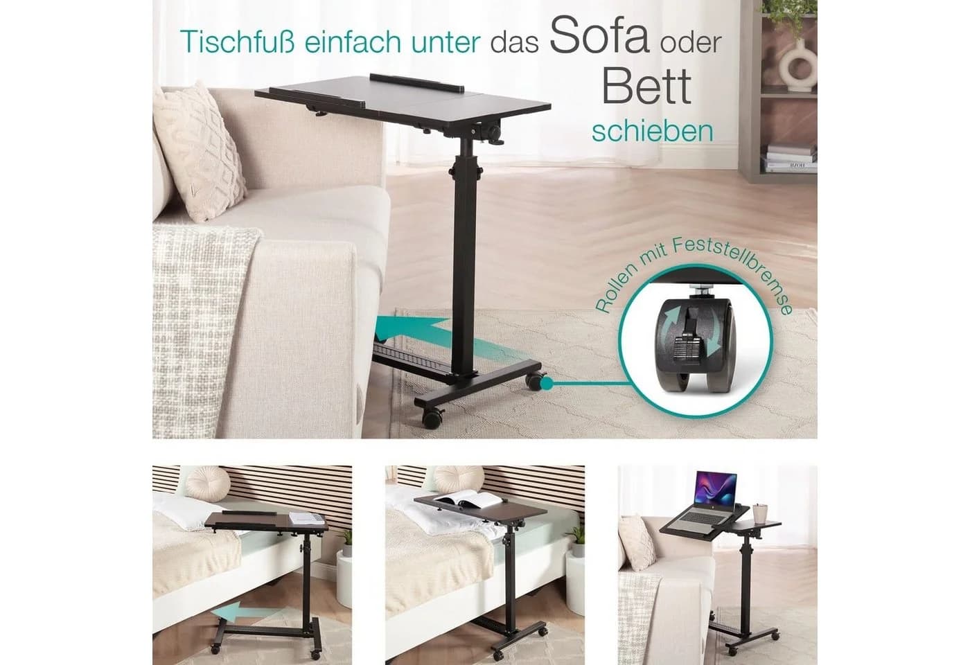 ELONEO Beistelltisch höhen- & breitenverstellbar mit Rollen - Bild 5