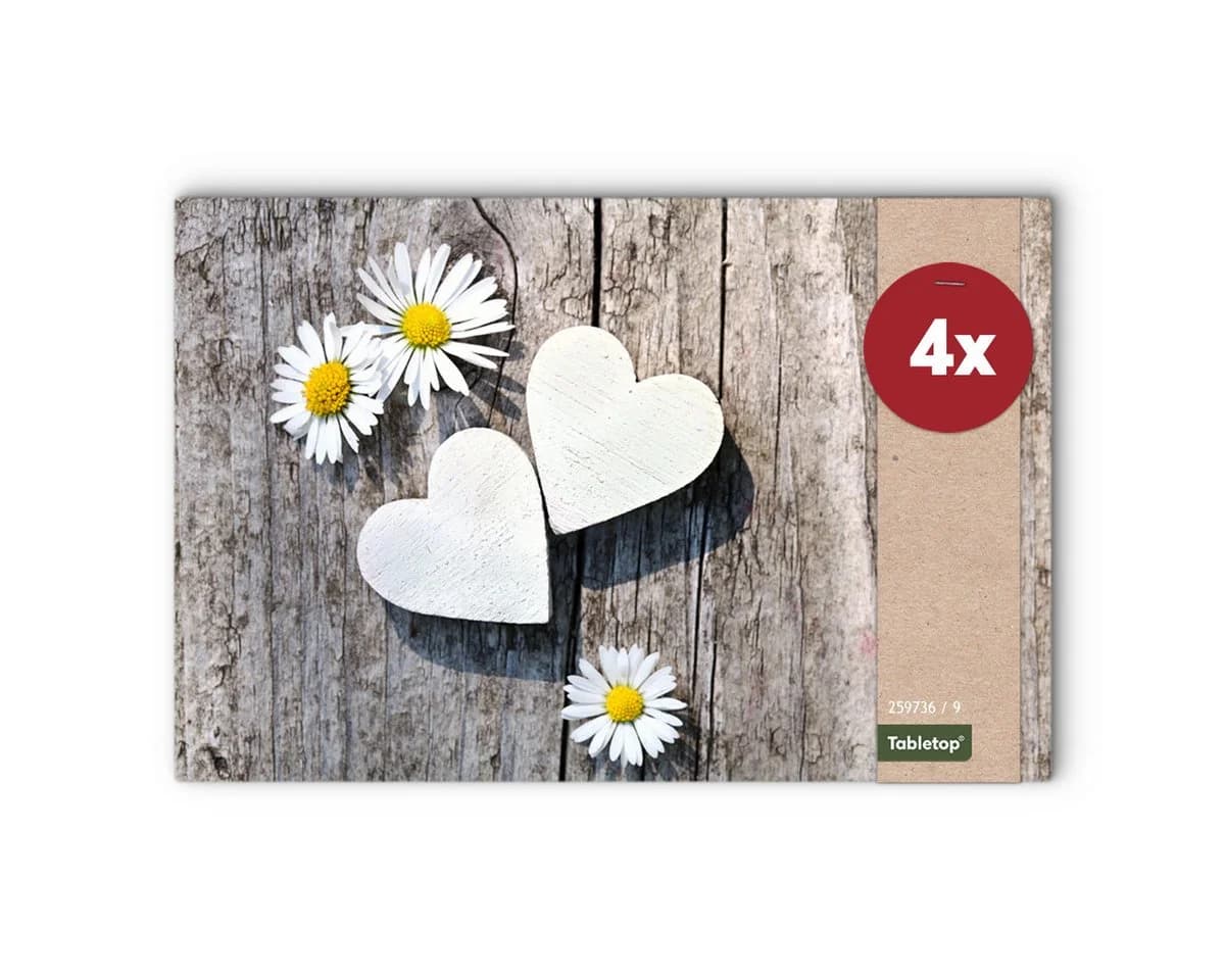 matches21 HOME & HOBBY Platzset 4er Set Landhaus-Stil Blumen & Holz-Optik - Bild 2