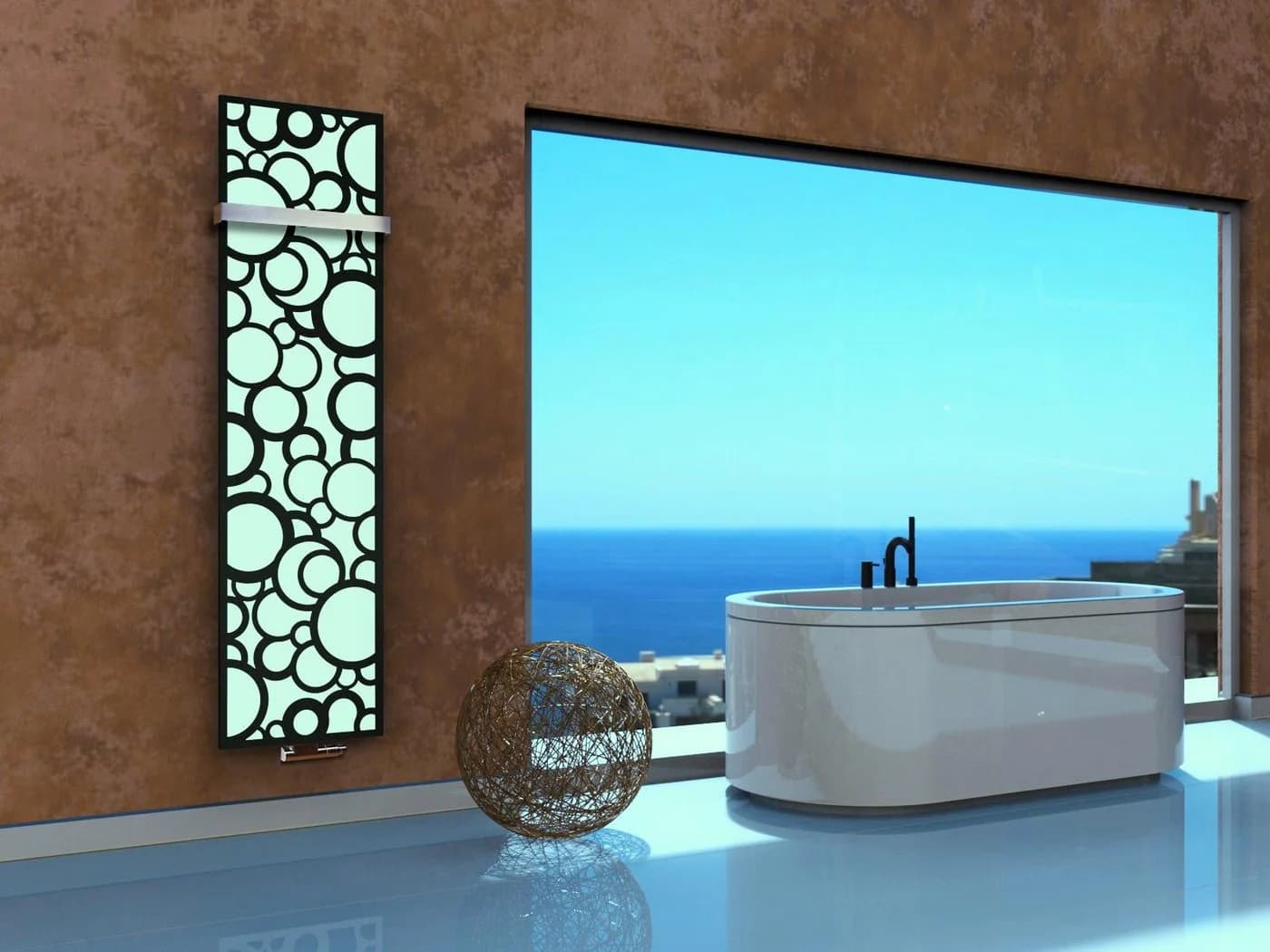 Szagato Badheizkörper Design Kreta 3 Schwarz/Weiß