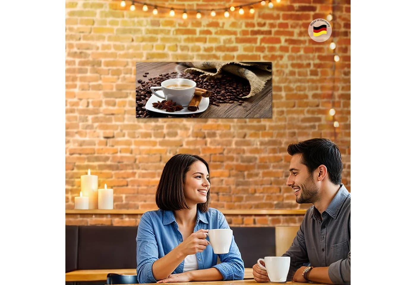 Runa Art Wandbild Kaffee auf Vlies Leinwand - Bild 4