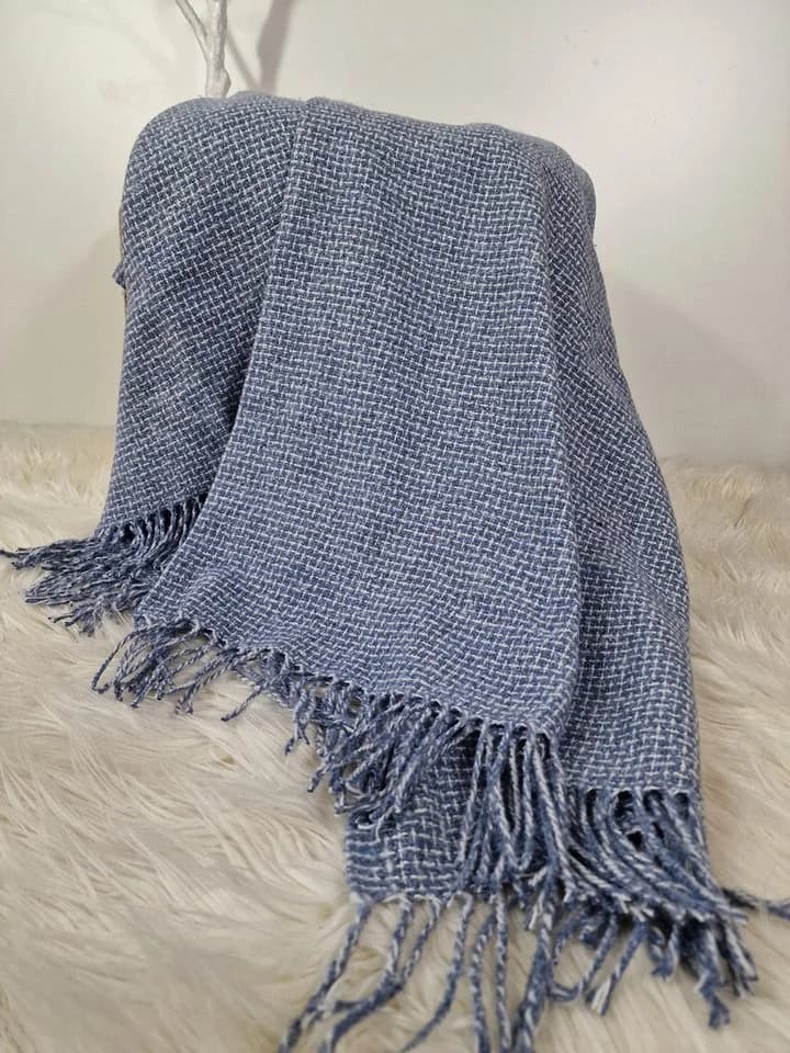 STTS Wohndecke Plaid Kuscheldecke Hellblau-Weiß 140x200 cm - Bild 3