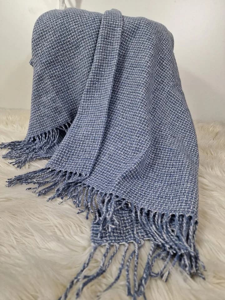 STTS Wohndecke Plaid Kuscheldecke Hellblau-Weiß 140x200 cm - Bild 4