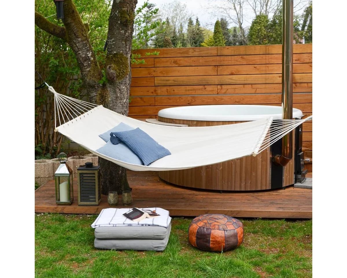 AMANKA Hängematte 2 Pers. XXL Beige Garten