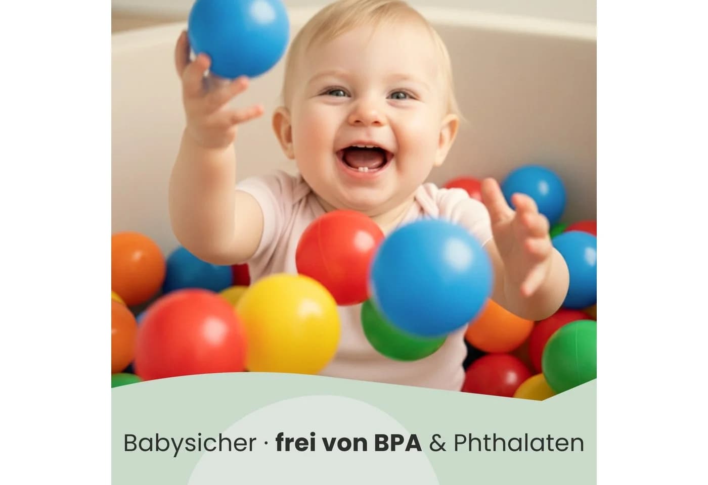 LittleTom 100 Bunte Babybälle 5,5cm Plastikbälle für Bällebad - Bild 3