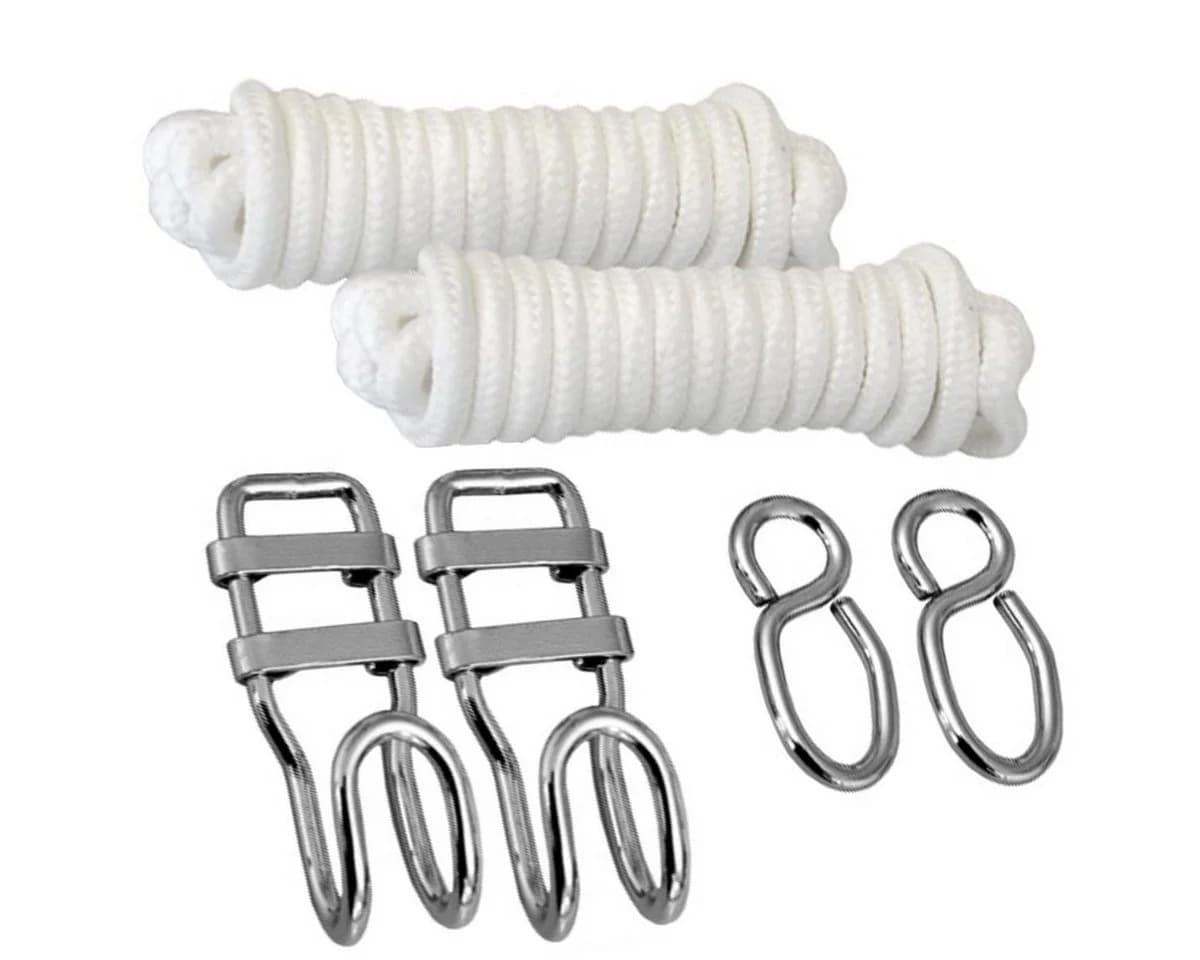 AMANKA Hängemattenbefestigung 6m Set mit L-Haken & Stahlösen - Bild 3
