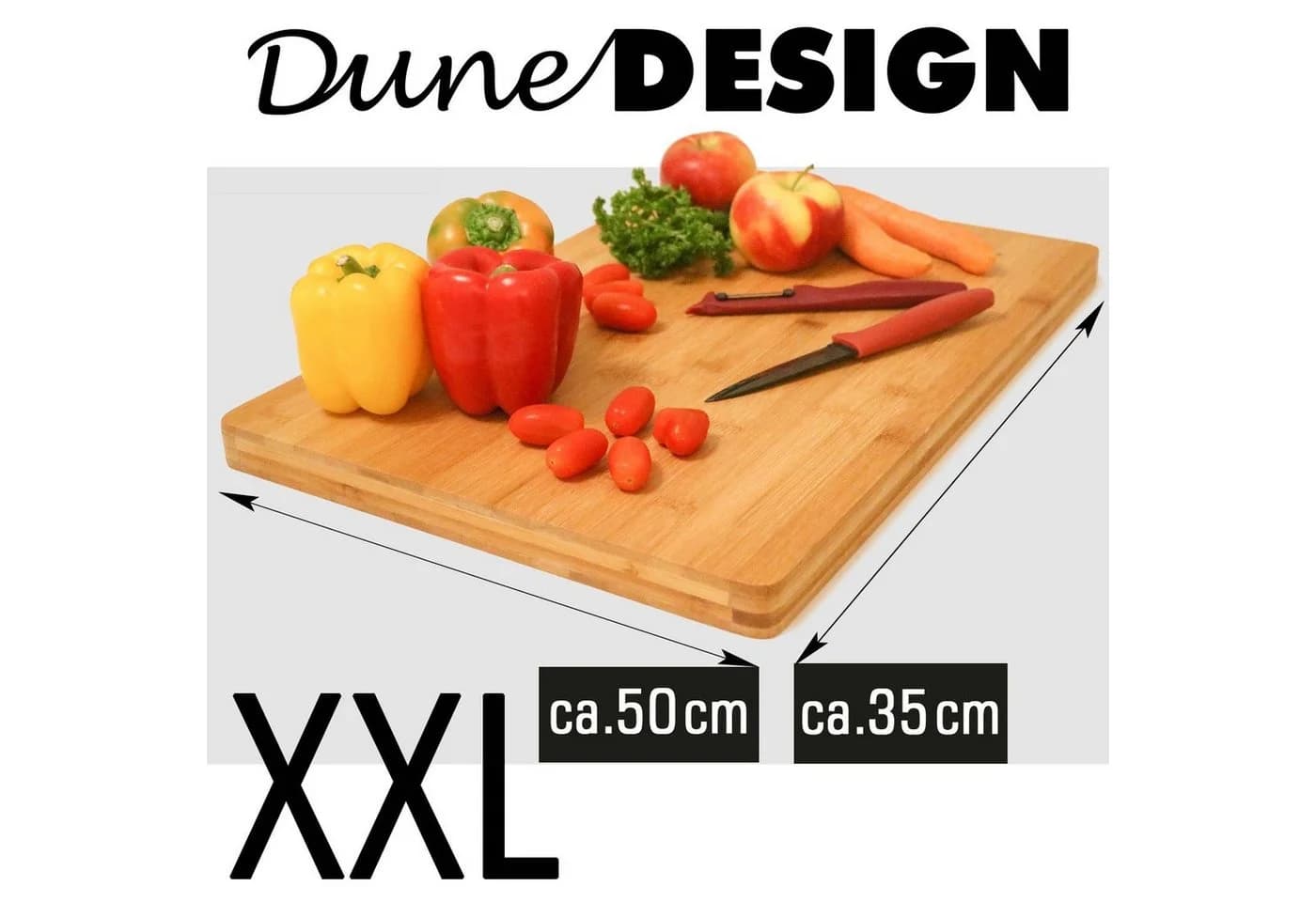 DuneDesign Bambus Schneidebrett 50x35 cm 2cm Dick - Bild 5