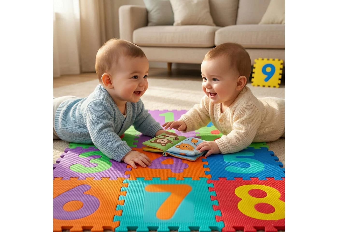 LittleTom Baby Puzzlematte EVA Krabbelmatte Bunt