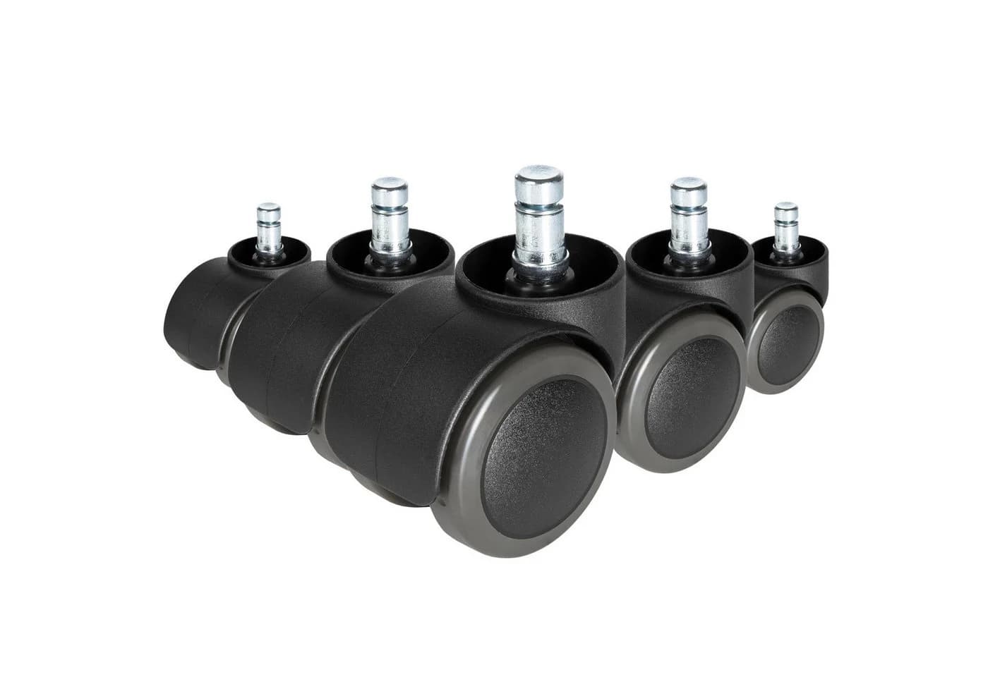 hjh OFFICE Stuhlrollen 5er Pack Hartboden 10mm/50mm Schwarz - Bild 5