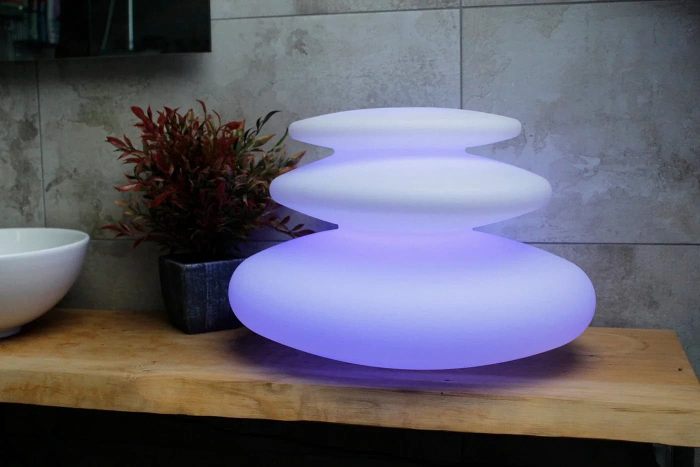 Arnusa Kugelleuchte Flatstones LED-Lampe 16 Farben Dimmfunktion