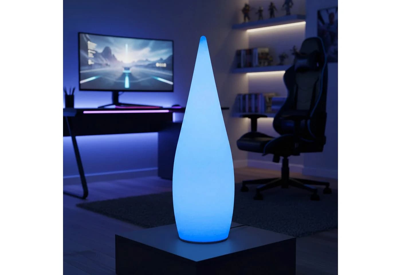 Arnusa LED Stehlampe Moderne Lampe mit Farbwechsel und Fernbedienung RGB Akku kabellos - Bild 3