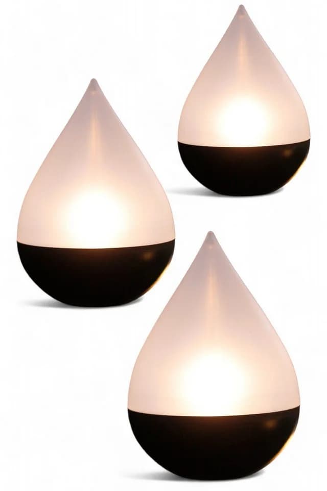 Arnusa LED Solarleuchte Gartenlampe Tropfen 3er Set Weiß