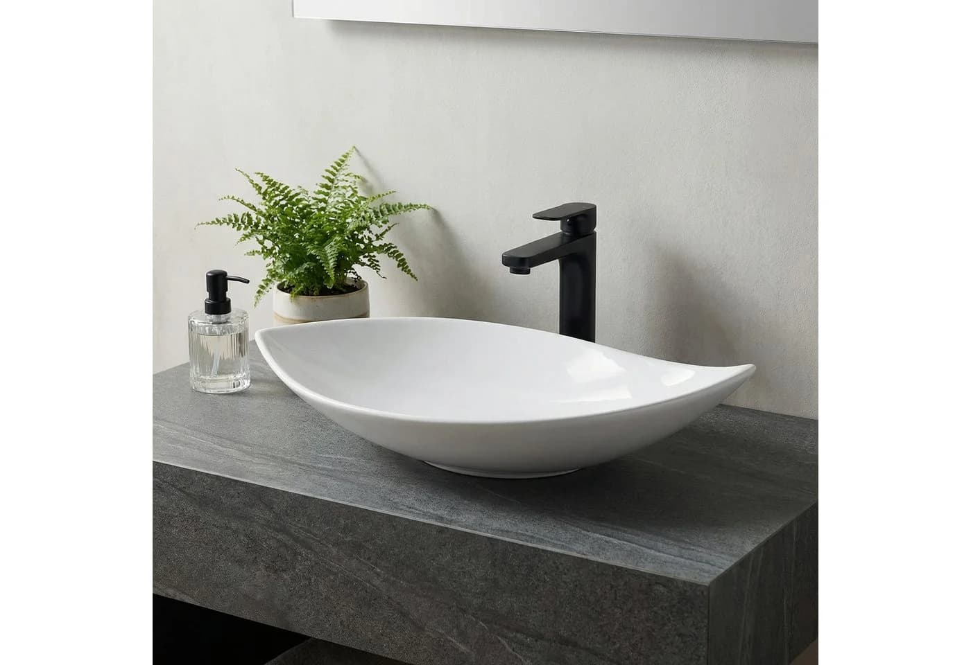 Arnusa Aufsatzwaschbecken Oval Weiß