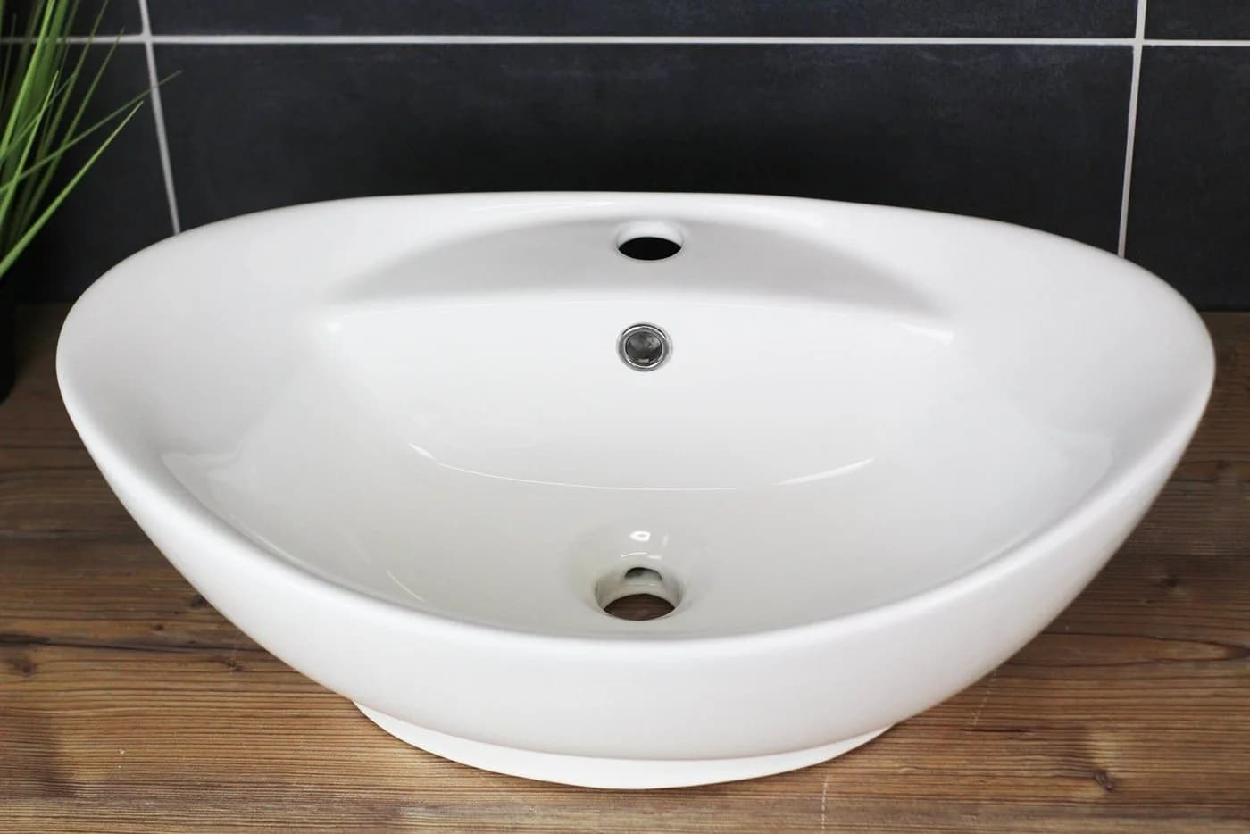 Arnusa Aufsatzwaschbecken Oval Weiß Modernes Design - Bild 3