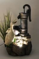Arnusa Gartenbrunnen Gänse BK821 mit LED-Beleuchtung Braun Bild 3