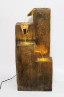 Arnusa Gartenbrunnen mit LED-Beleuchtung Holzoptik Bild 4