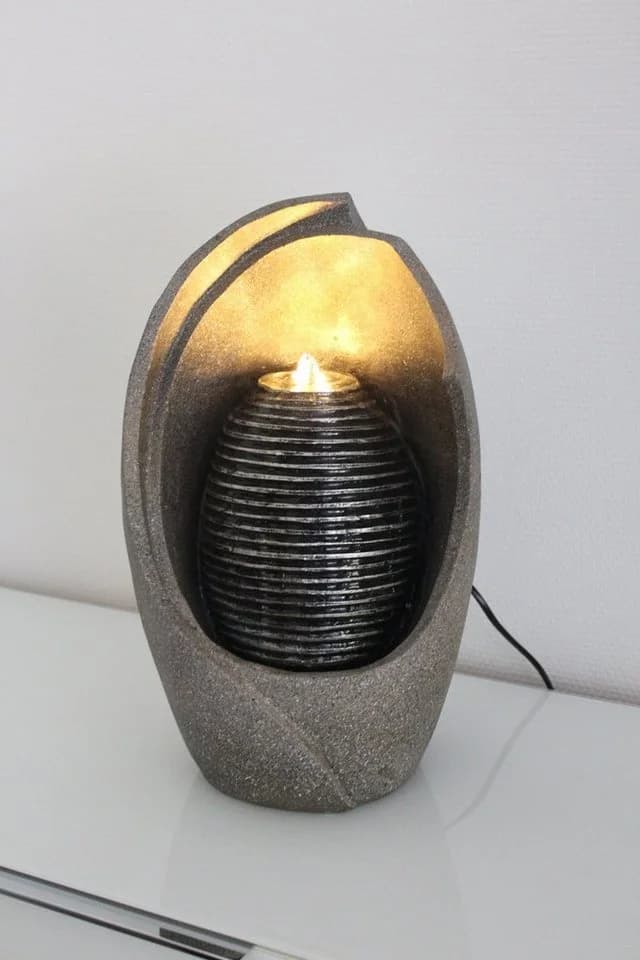Arnusa Zimmerbrunnen BK835 Komplett-Set mit LED Beleuchtung Grau - Bild 4