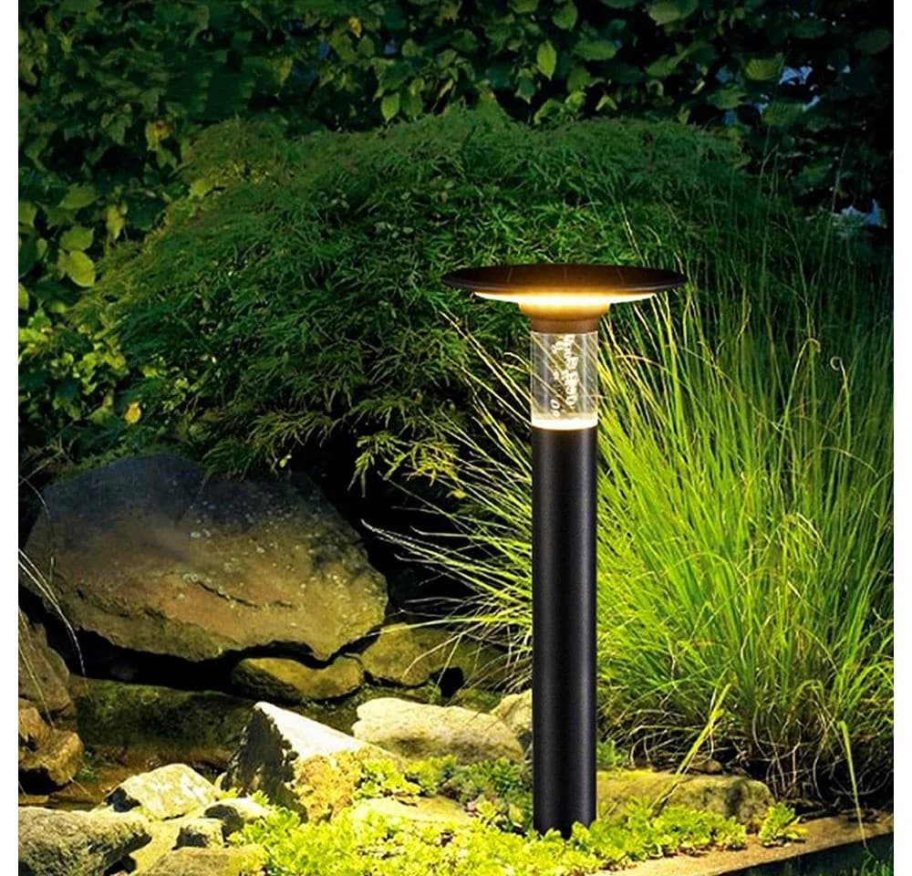 Arnusa LED Außen-Stehlampe Solar 55 cm Schwarz Duo Color