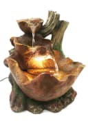 Arnusa Zimmerbrunnen Herbstlaub BK853 mit LED Beleuchtung Braun Polyresin Bild 2