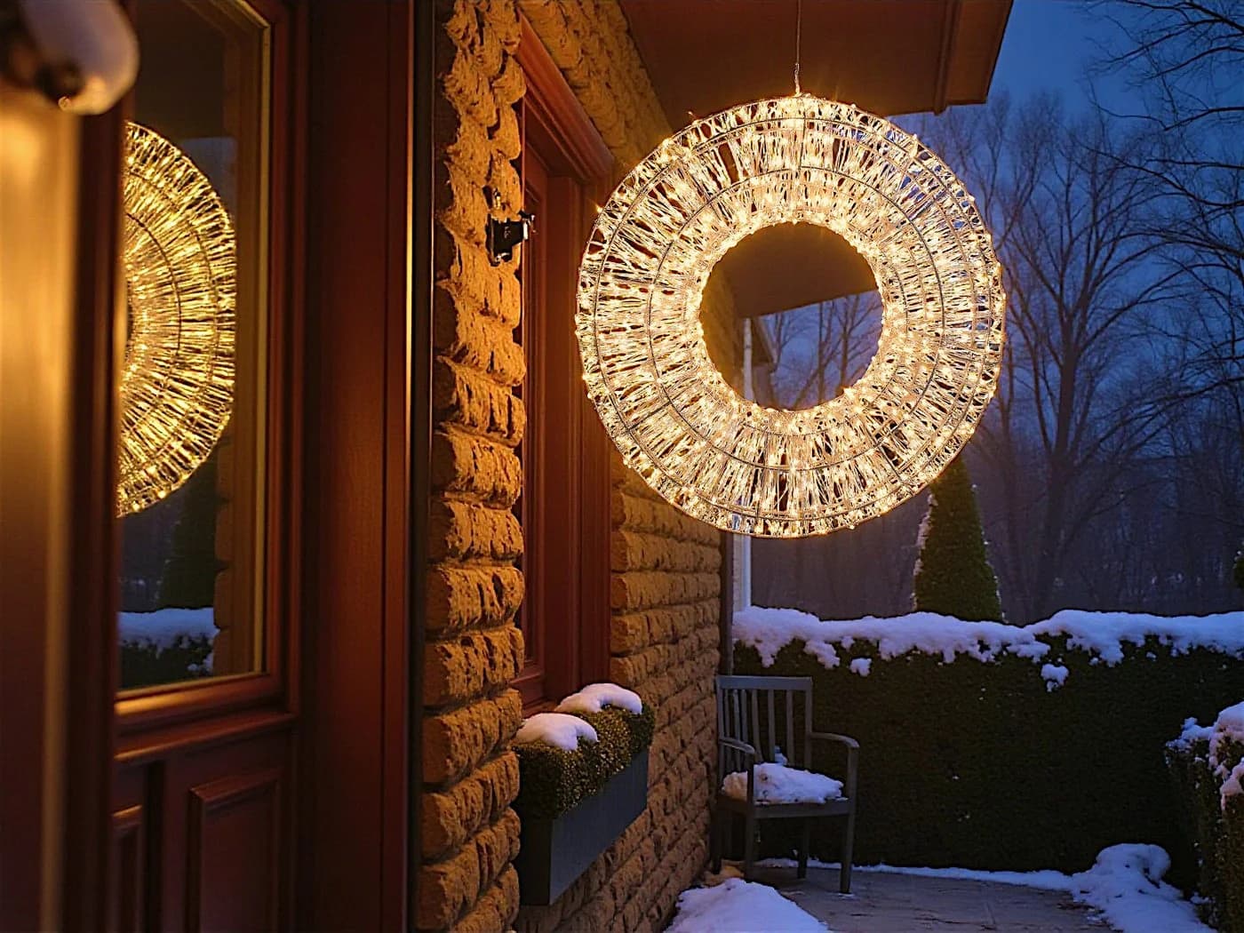 Arnusa LED Leuchtkranz 50cm 800 LEDs Warmweiß Timer - Bild 3