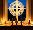 Arnusa LED Leuchtkranz 50cm 800 LEDs Warmweiß Timer Bild 4
