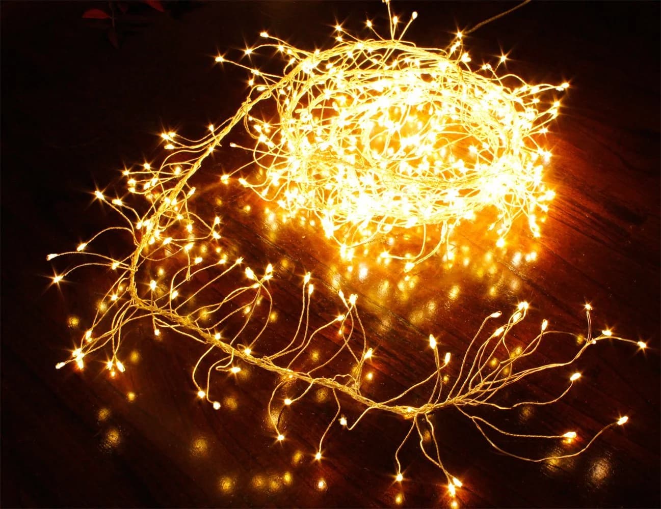 Arnusa LED-Lichterkette Cluster Leuchtdraht Büschel Lichterbündel 480-flammig Warmweiß - Bild 2