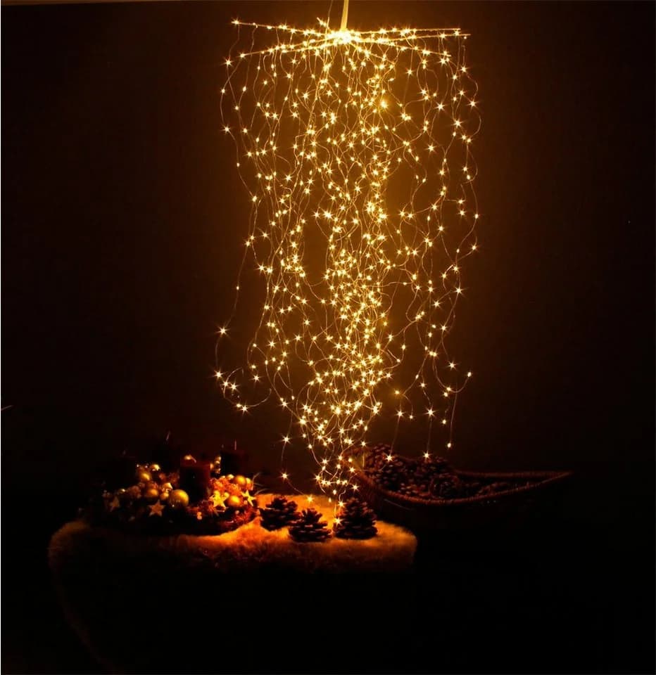 Arnusa LED-Lichtervorhang Sternenschauer 720-flammig warmweiß