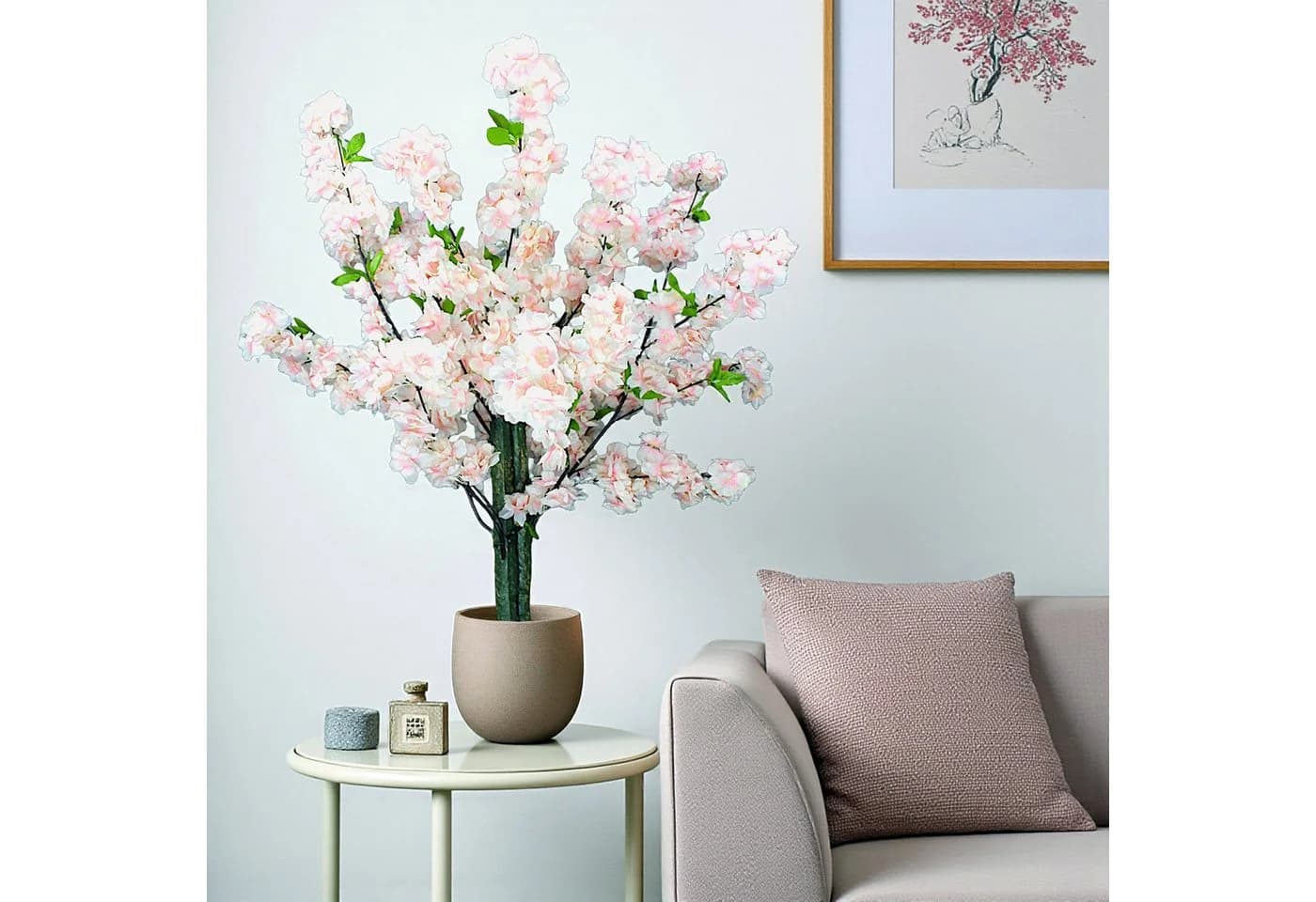 Arnusa Künstliche Kirschblüte 80 cm Rosa/Weiß Deko - Bild 5
