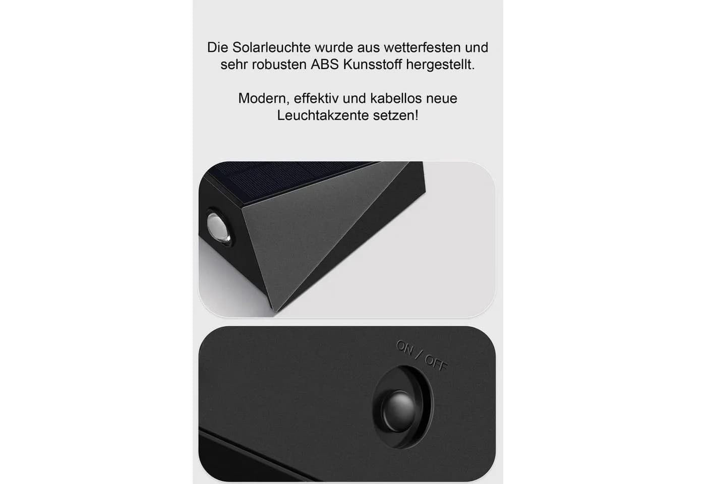Arnusa LED Außen-Wandleuchte Solar Warmweiß Kabellos - Bild 5