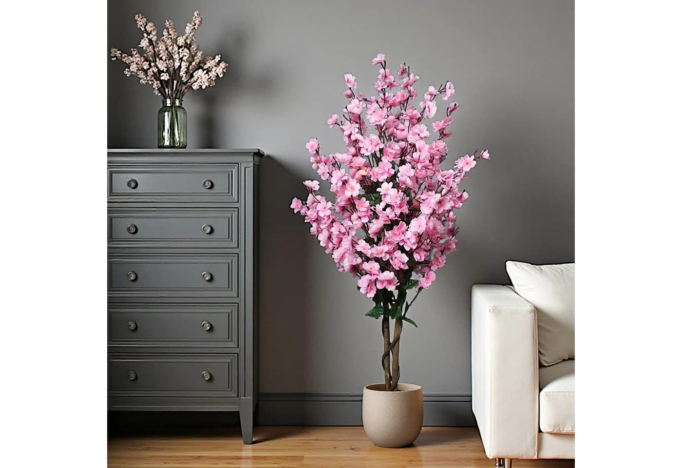 Arnusa Kunstblütenbaum Wintersweet 120 cm Pink/Weiß