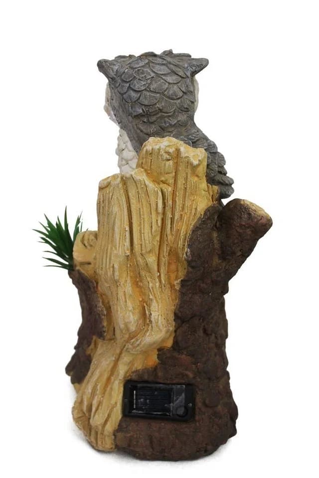 Arnusa Gartenfigur Solarlampe Eule auf Baumstamm Gartendekoration - Bild 5