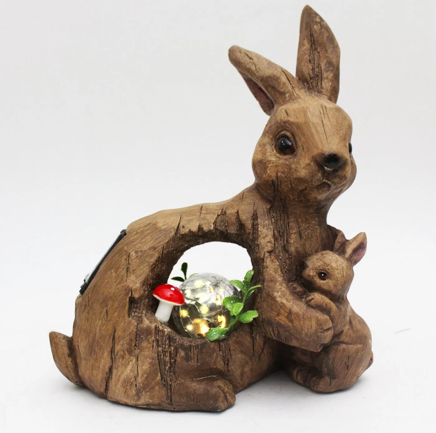 Arnusa Gartenfigur Solar Tierfigur Hase mit Glaskugel und warmweiß LED Beleuchtung - Bild 5