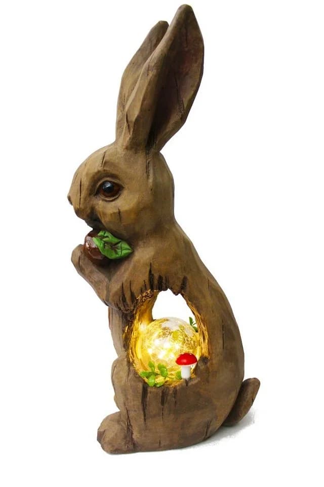 Arnusa Gartenfigur Hase 51 cm Solar LED Beleuchtung - Bild 3