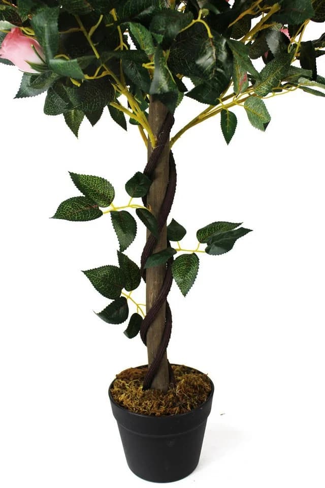 Arnusa Kunstrose Rosa mit Echtholz-Stamm 90 cm