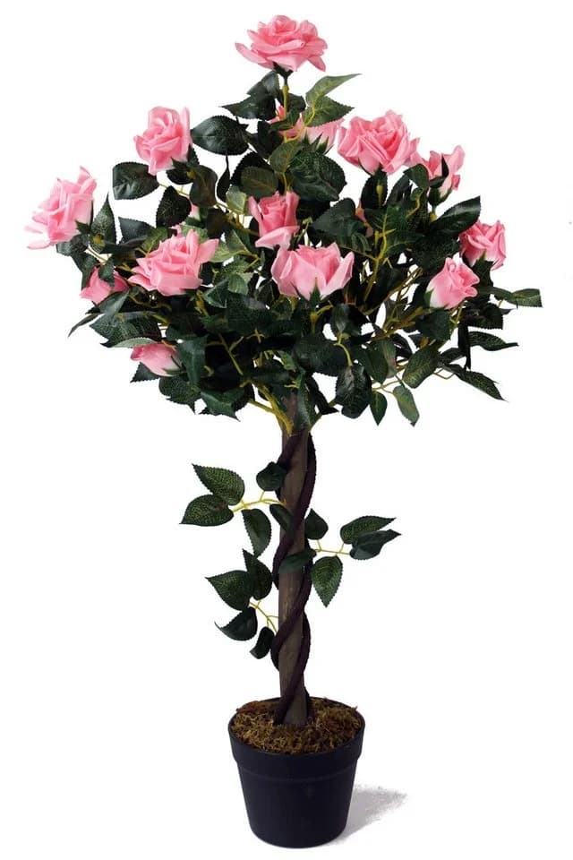 Arnusa Kunstrose Rosa mit Echtholz-Stamm 90 cm - Bild 2