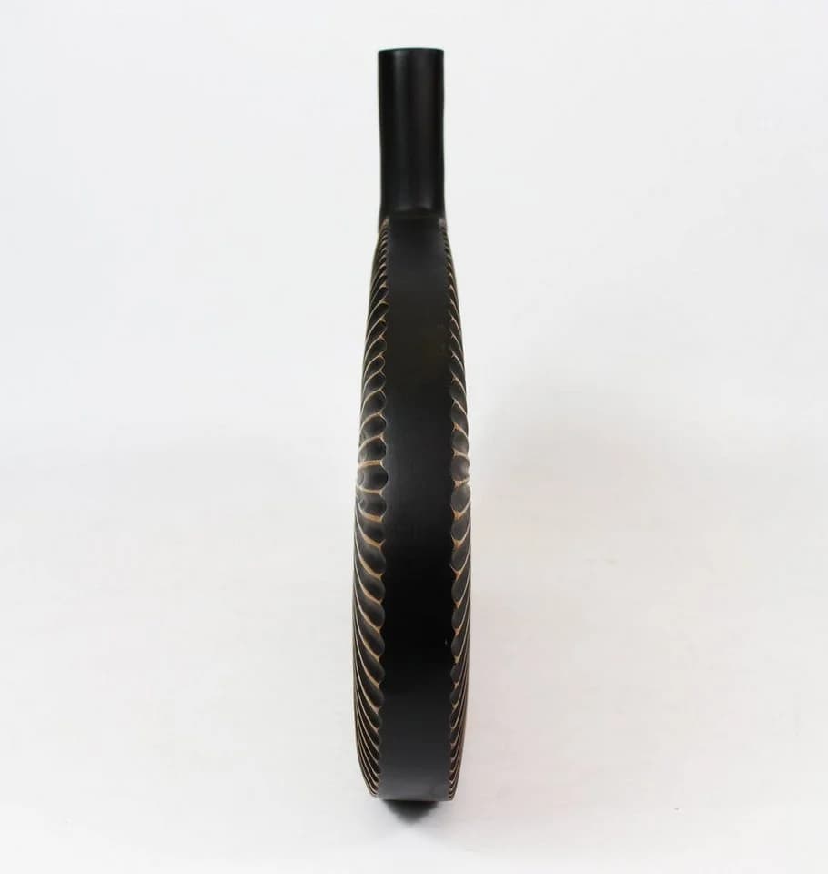 Arnusa Dekovase Blumenvase Braun Modern Geriffelt mit Filzgleiter - Bild 5