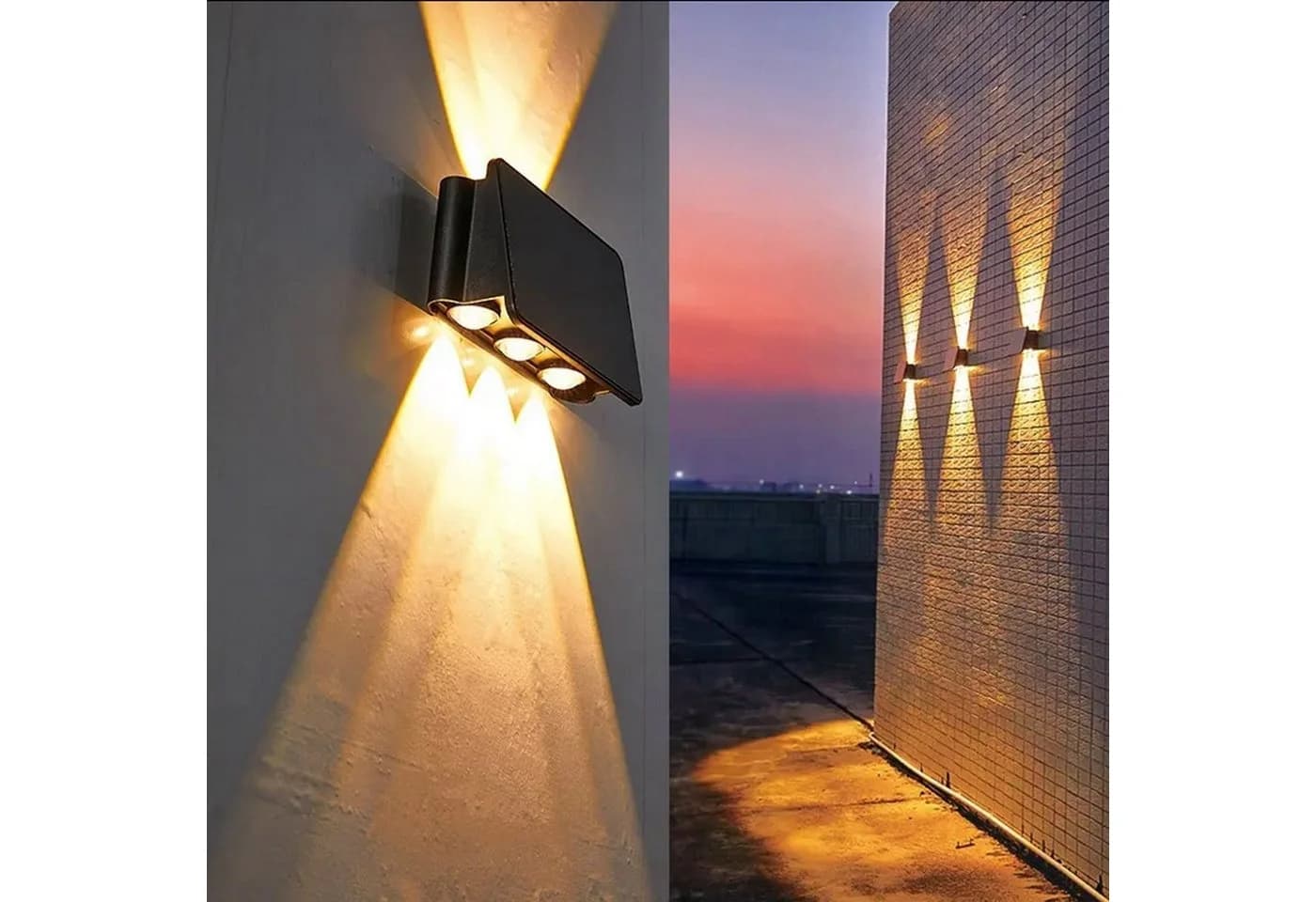 Arnusa LED Außen-Wandleuchte Solar Schwarz Warmweiß Dämmerungssensor