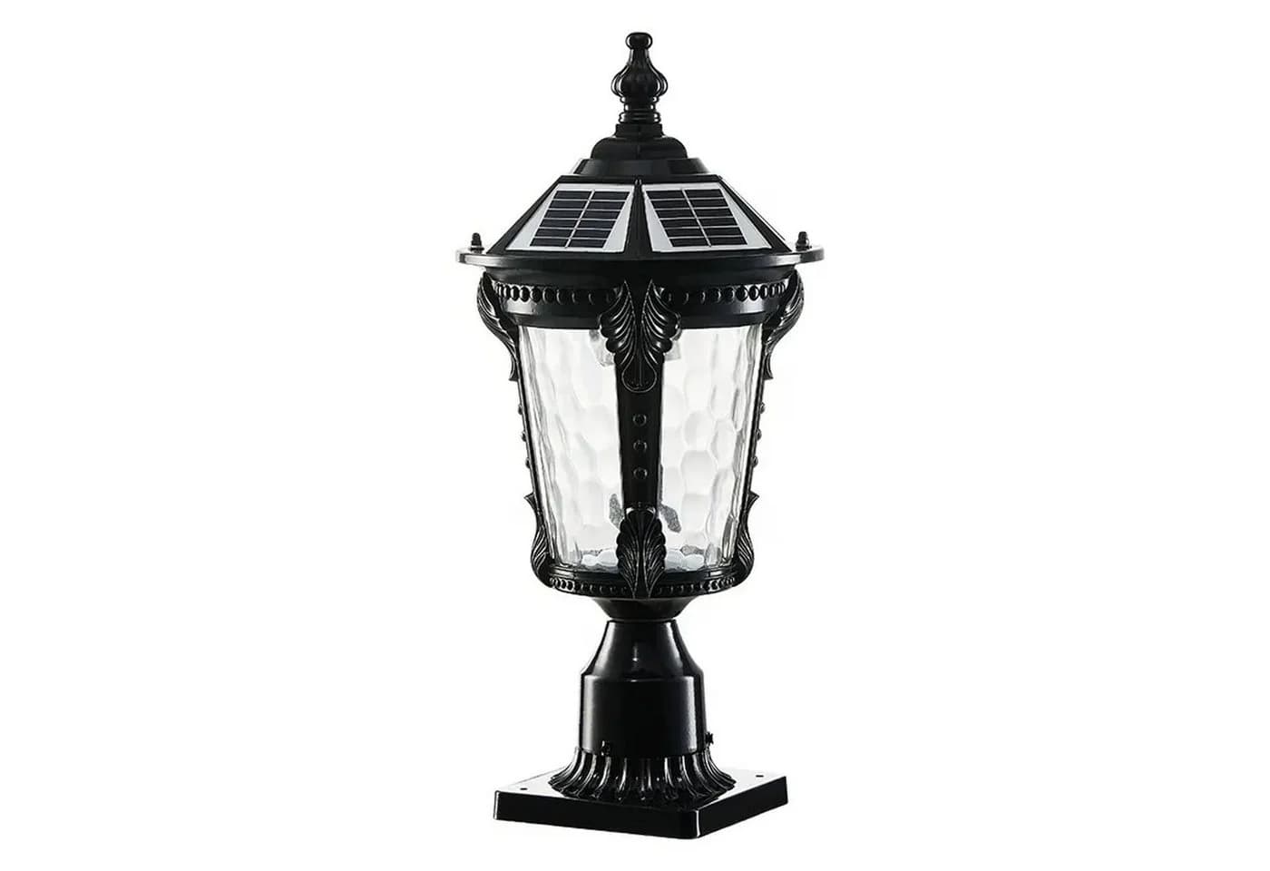Arnusa LED Solarleuchte Sockelleuchte Schwarz Außenleuchte Solarlampe Gartenleuchte - Bild 2