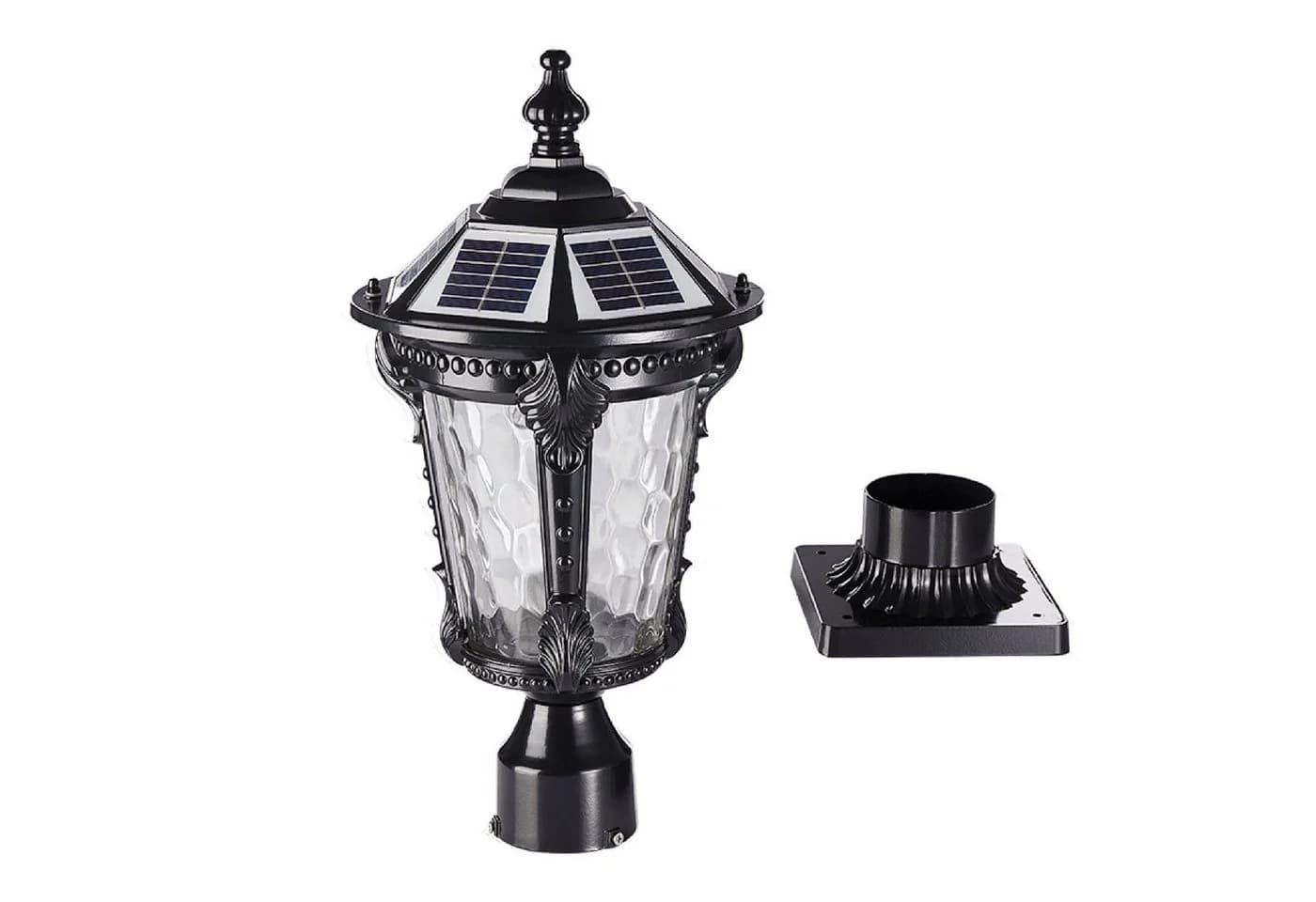Arnusa LED Solarleuchte Sockelleuchte Schwarz Außenleuchte Solarlampe Gartenleuchte - Bild 4