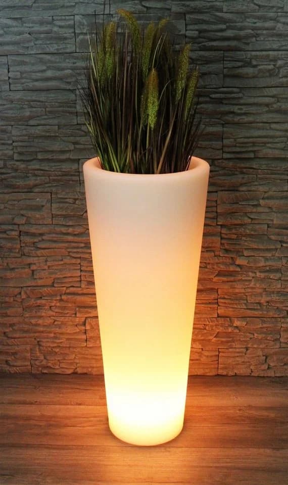 Arnusa LED Blumenkübel XL 90 cm rund beleuchtet mit Akku - Bild 4