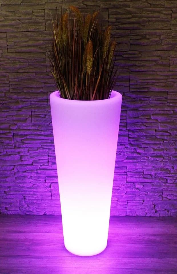 Arnusa LED Blumenkübel XL 90 cm rund beleuchtet mit Akku - Bild 5